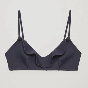 COS Navy Blue Frill Bikini Top Size 8